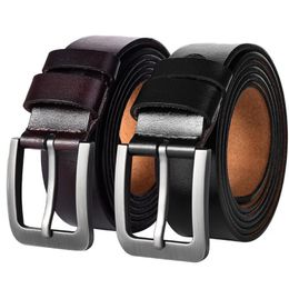 Belts Cow Genuine Leather Luxury Strap Male For Men Fashion Classice Vintage Pin Buckle Belt High Quality Longer 150cmBelts