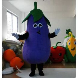 Performance Eggplant Mascot Costume Halloween Christmas Fancy Party Cartoon Character Outfit Suit Adult Women Men Dress Carnival Unisex Adults