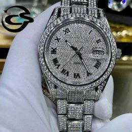 Top Luxury Private Customised Out Lab Diamonds Watch Men Women Iced Ice Cube Rollexablwatches Skeleton Vvs Moissanite Diamond