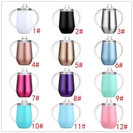 10oz Baby Sippy Cup Stainless Steel Trumbler Coffee Mug with Dual Handles Double Wall Vacuum Insulated Pacifier baby Drinkware