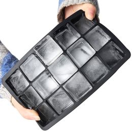 Black Grade Silicone 15-grid Cube Jumbo Ice Square Tray Mold Mould Non-toxic Durable Bar Pub Wine Blocks Maker 220509