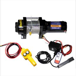 Travel & Roadway Product 4000lbs Electric Recovery Winch Kit ATV Trailer 10M High-strength Steel Cable Car 12v24v Remote Control KitTravel