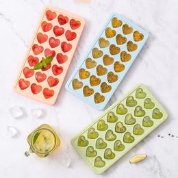 Creative With Lid 21 Grid Silicone Ice Tray Moulds Heart-Shaped Round Square Popsicle Mould Whiskey Icing Hockey Moulds