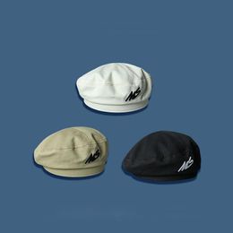 Berets Wearing Style Men Hats Letter Embroidery British Western Cap Classic Woman Vintage Cotton And Linen BeretBerets