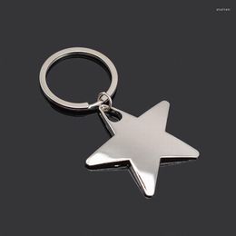 Keychains Car Keychain Glossy Five-Pointed Star Metal Key Ring Chain Keyring Creative Holder Auto Accessories Smal22