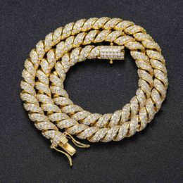 16 silver chains UK - Hotsale Mens Bling Chains 8mm 16-24inch Gold Silver CZ Cuban Chain Necklace 7 8inch Bracelet Links for Men Women Hip Hop Chains