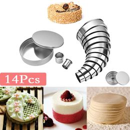 Baking Moulds 14Pcs/set Round Cookie Stainless Steel Biscuit Cutter Circle Pastry Cutters Cake Dessert Fondant Mold Rings ToolsBaking