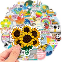 50PCS Skateboard Stickers sunflower summer For Car Baby Scrapbooking Pencil Case Diary Phone Laptop Planner Decoration Book Album Kids Toys DIY Decals