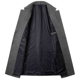 Men's Wool & Blends Tide Winter Jacket Men Long Coat Single Breasted Peacoat VogueMen Overcoat Blend Jackets Brand Clothing312m T220810