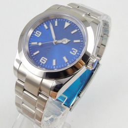 Wristwatches 40mm Sterile Blue Dial Sapphire Glass Polished Bezel MIYOTA 8215 Automatic Movement Men's Watch