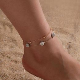 foot charms jewelry Australia - Anklets HuaTang Trendy Clear Crystal Stone Layered For Women Charms Rhinestone Multilayer Adjustable Foot Chains Jewelry 15562Anklets
