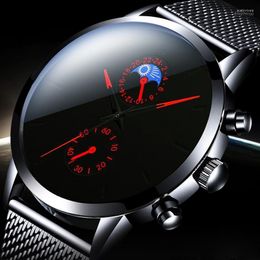 stainless mesh UK - Sunglasses Wristwatches 2022 Fashion Watch Men Business Watches Luxury Classic Black Stainless Steel Mesh Belt Quartz Wrist Relogio Masculin
