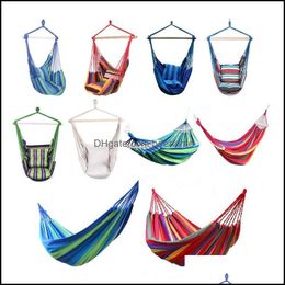 Outdoor Games Activities Leisure Sports Outdoors Hammock Hanging Rope Chair Swing Seat With 2 Pillows For Adt Backpacking Travel Portable