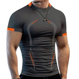 Multicolor Quick Dry Short Sleeve Sport T Shirt Gym Jerseys Fitness Trainer Running T Men s Breathable Sportswear 220712