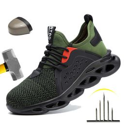 Work Sneakers Lightweight Men Work Shoes Safety Boots Anti-puncture Work Boots Men Anti-smash Industrial Shoes