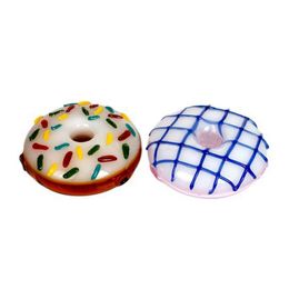 Colorful Smoking Pyrex Thick Glass Donut Doughnut Shape Pipes Filter High Quality Handmade Portable Dry Herb Tobacco Cigarette Holder Tips Tube DHL