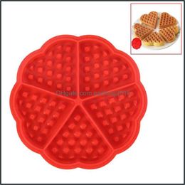 Baking Mods Bakeware Kitchen Dining Bar Home Garden Waffle Cake Sile Mold Non-Stick Square Heart Muffin Latti Dh1Mu