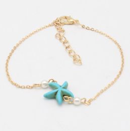 Anklets Jewellery Simple Gold Indian Anklet Designs Pearl Bracelets for Women Ladies Fake Turquoise Starfish Drop Delivery 2021