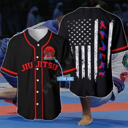 Jiu Jutsu Custom name Baseball Jersey shirt Summer Shirt 3D Printed Men s Casual s hip hop Tops 220707