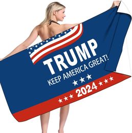 Trump 2024 Beach Towels Oversized Keep America Great USA Beach Towel Microfiber Bath Towels Soft Beach Blanket for Parade Swimming Yoga Women Men