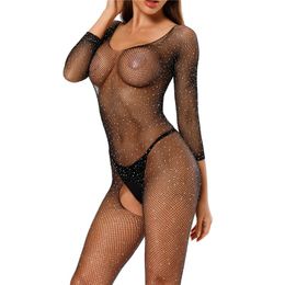 Women's Two Piece Pants Women´s Sexy Sequined Lingerie Babydoll Erotic Female Open Underwear Classic Solid Color Sleepwear Teddies Night Clu