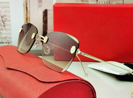 Luxury Designer Sunglasses Mens Carti Women Frameless Retro Hexagon Sun glasses C Decoration Light Summer Style Top Quality Multi Colour