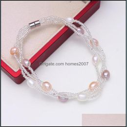 Freshwater Pearl Bracelet Fashion Handstring Jewellery Gifts Mtilayer Factory Direct Sales 4 Colours Drop Delivery 2021 Link Chain Bracelets N