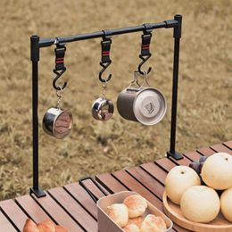 red grips Canada - Trekking Poles Aluminum Alloy Folding Table Shelf Multifunctional Camping Picnic Storage Bracket For Outdoors SM