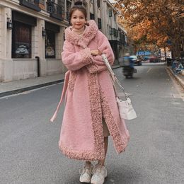 Women's Wool & Blends Winter Mid-Length Hooded Korean-Style Fur One-Piece Thick Coat Loose Lamb Ity High Quality Jacket Female SS7 Phyl22