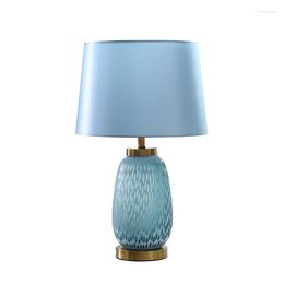 Table Lamps Modern Simple Led Light Sea Blue Living Room Bedroom Study Glass Desk Lamp Home El Villa Lighting Fixture Drop