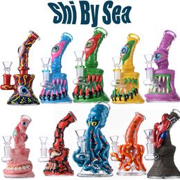 Ship By Sea Halloween Style Hookahs Heady Glass Oil Dab Rigs Uniqe Bongs Showerhead Perc Percolator Eye Handcraft Water Pipes 14mm Joint With Bowl