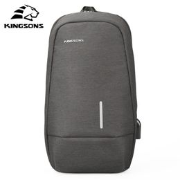 Kingsons Male Chest Bag Crossbody Bags Small Single Shoulder Back pack For Teenager Casual Travel Bag 201118