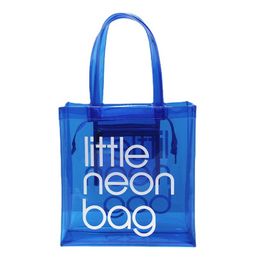 Fashion Large Clear Pvc Women Tote Bags Translucent Plastic Handbag Waterproof Transparent Beach Neon Pvc Shopping Bag