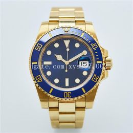 High Quality Watches Asia 2813 Sports Automatic Mechanical Watchs 40mm Blue Dial 116618 Ceramic Bezel Sapphire Glass Gold Stainless Steel Strap Luxury Men's Watch
