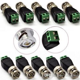 To Coax Coaxial Camera CCTV BNC TV Video Balun Cable Connector Adapter for CCTV / LED LED UTP Balun Connectors bnc 2.1mm X 5.5mm fast