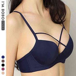 Deep V Cup Wireless Bra Fashion Comfort Bralette Underwear Female Soft Bras For Women Lingerie Brasier Mujer strappy bra T220726