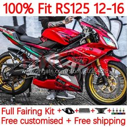 Injection Bodys For Aprilia RS4 RS-125 RSV RS 125 R RR 125RR 12-16 157No.109 RSV-125 RSV125 2012 2013 2014 2015 2016 RSV125RR RS125 12 13 14 15 16 Fairings Kit stock red