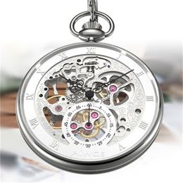 Brand top classic retro collectors edition mechanical hollow perspective window pocket watch high quality luxury pocket watch T200502