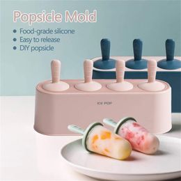 Silicone Ice Cream Pop Maker Mold Popsicle Reusable Durable DIY Holders Kitchen Supplies Storage Box Container Homemade Food Kid 220618