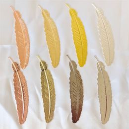 Colourful Bookmarks Different Colour Vintage Feather Classic Metal Bookmarks Send Gift for Women Kids Readers Student Table Decoration MJ0440