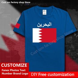 Bahrain Country Flag Tshirt DIY Custom Jersey Fans Name Number Brand Cotton T shirts Men Women Loose Casual Sports T shirt 220616