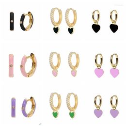 Hoop & Huggie Earrings 2022 Trend Pendientes Plata 925 Colour Enamel Piercing Mom Gift Aros Colores CZHoop Kirs22
