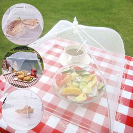 1PC Portable Umbrella Style Food Cover Foldable Kitchen Anti Fly Mosquito Tent Dome Picnic Protect Dish Cover Kitchen Accessories Y220526
