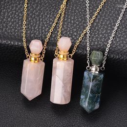 Pendant Necklaces Lapis Lazuli Pink Crystal Natural Stone Ashes Keepsake Necklace Stainless Steel Urn Cremation Jewellery Elle22