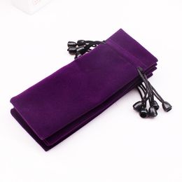 7.5x18cm Collar de joyas Pulsera Embalaje Velvet Bolsos de corazora negro Púrpura Bolsa de regalo Velvet SY222