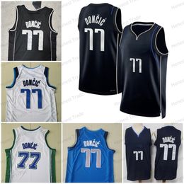 New MVP Luka 77 Navy Blue Jersey Dirk nowitzki Mesh Green Retro Men Basketball Vintage Jerseys Throwback Uniforms Dtitched Good Quality