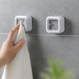 Hooks & Rails Punch Free Towel Plug Transparent Strong Self Adhesive Wall Hangers Storage Hook For Kitchen Bathroom AccessoriesHooks