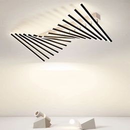 Black Creative LED Ceiling Light Dining Living Room Rotatable Surface Mount Panel Lamp Bedroom Lobby Home Modern Fixtures