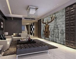 Custom 3D wallpaper mural Retro american style background wall abstract decorative wallpapers wall stickers