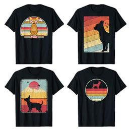 Men's T-Shirts Retro T Shirt For Men Short Sleeve Chihuahua Dog Lover Summer T-shirt Soft Cotton Tee Merchandise Gift